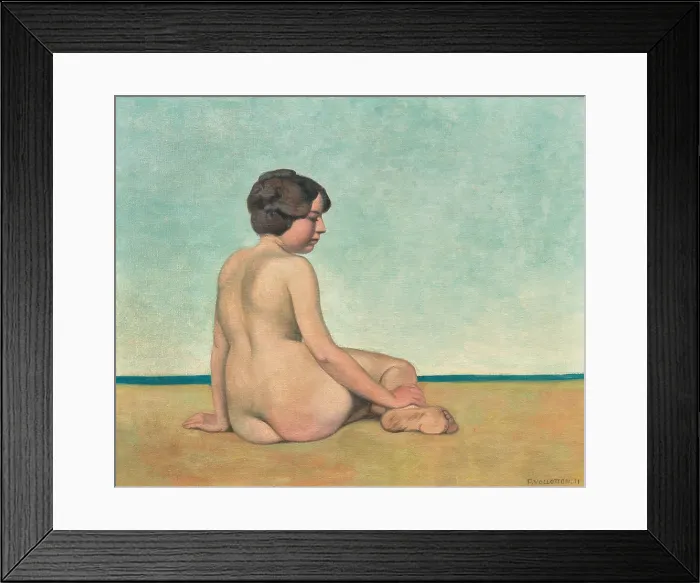 Framed Print : Petite baigneuse assise sur le sable, 1911. Creator: Vallotton, Felix Edouard (1865-1925) Framed Print : Petite baigneuse assise sur le sable, 1911. Creator: Vallotton, Felix Edouard (1865-1925)