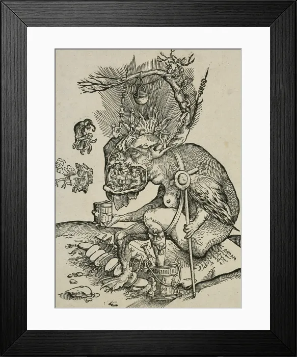 Framed Print : Satire of Indulgence, before 1536. Creator: Gerung, Matthias (1500-1568 / 70) Framed Print : Satire of Indulgence, before 1536. Creator: Gerung, Matthias (1500-1568 / 70)