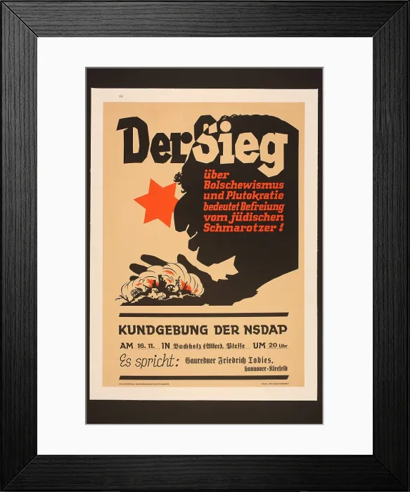 Framed Print : Victory over Bolshevism and plutocracy means being freed from the Jewish parasite!, c1939. Creator: Anonymous Framed Print : Victory over Bolshevism and plutocracy means being freed from the Jewish parasite!, c1939. Creator: Anonymous