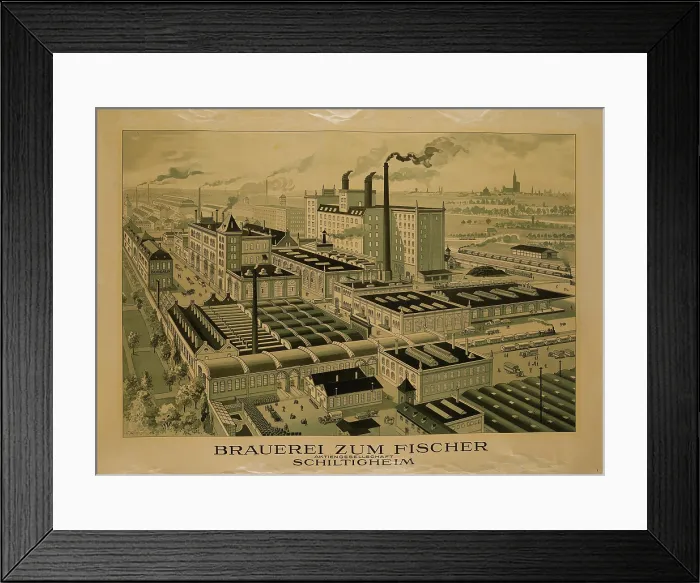 Framed Print : Fischer brewery, Schiltigheim, 1920s-1930s. Creator: Greiner, Charles (Karl) (1868-1935) Framed Print : Fischer brewery, Schiltigheim, 1920s-1930s. Creator: Greiner, Charles (Karl) (1868-1935)