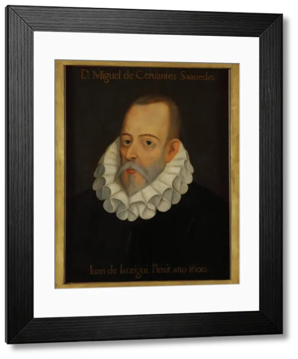 Framed Print : Portrait of Miguel de Cervantes Saavedra (1547-1615), 1600. Creator: Anonymous Framed Print : Portrait of Miguel de Cervantes Saavedra (1547-1615), 1600. Creator: Anonymous