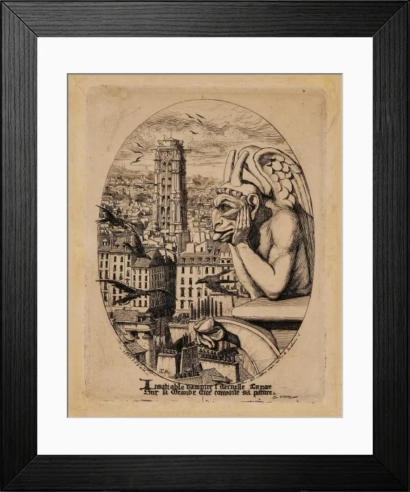 Framed Print : Le Stryge (The Vampire), 1853. Creator: Meryon, Charles (1821-1868) Framed Print : Le Stryge (The Vampire), 1853. Creator: Meryon, Charles (1821-1868)