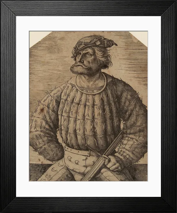 Framed Print : Portrait of Kunz von der Rosen, First quarter of 16th century. Creator: Hopfer, Daniel, the Elder (1470-1536) Framed Print : Portrait of Kunz von der Rosen, First quarter of 16th century. Creator: Hopfer, Daniel, the Elder (1470-1536)