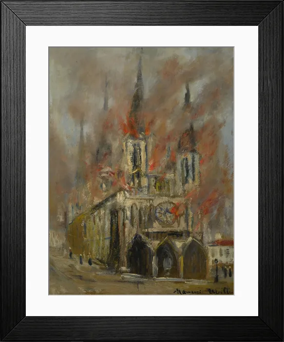 Framed Print : Rouen Cathedral in flames (Seine-Maritime), c1914. Creator: Utrillo, Maurice (1883-1955) Framed Print : Rouen Cathedral in flames (Seine-Maritime), c1914. Creator: Utrillo, Maurice (1883-1955)