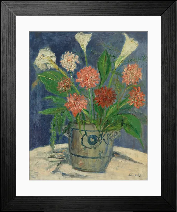 Framed Print : Vase d'arums et de dahlias (Vase with Arums and Dahlias), c1932. Creator: Utrillo, Maurice (1883-1955). Vase d'arums et de dahlias (Vase with Arums and Dahlias), c1932 Framed Print : Vase d'arums et de dahlias (Vase with Arums and Dahlias), c1932. Creator: Utrillo, Maurice (1883-1955). Vase d'arums et de dahlias (Vase with Arums and Dahlias), c1932