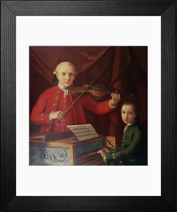 Framed Print : Leopold and Wolfgang Mozart, c1765. Creator: Anonymous Framed Print : Leopold and Wolfgang Mozart, c1765. Creator: Anonymous