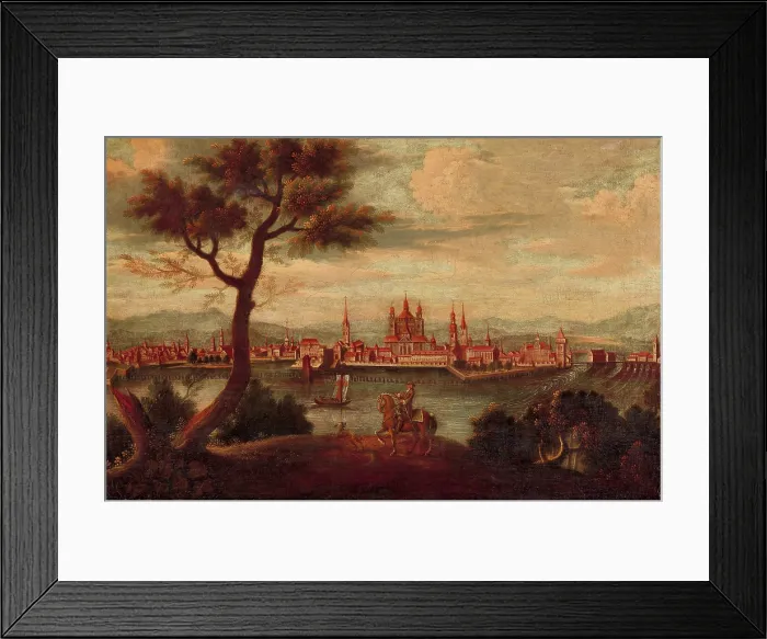 Framed Print : View of Constance, 1742. Creator: Anonymous Framed Print : View of Constance, 1742. Creator: Anonymous