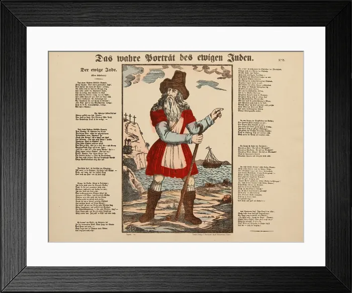 Framed Print : The true portrait of the Eternal Jew by Christian F. Schubart, c1875. Creator: Anonymous Framed Print : The true portrait of the Eternal Jew by Christian F. Schubart, c1875. Creator: Anonymous