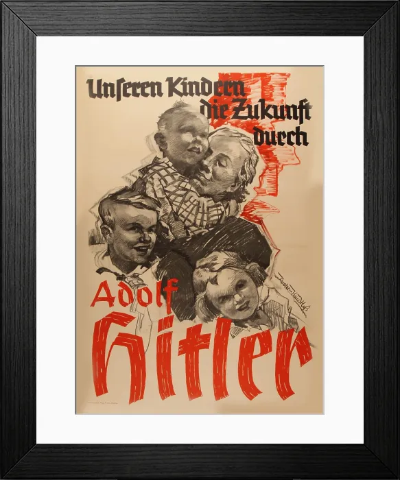 Framed Print : Our Children's Future by Adolf Hitler, 1936. Creator: Axster-Heudtlass, Werner von (1898-1949). Our Children's Future by Adolf Hitler, 1936 Framed Print : Our Children's Future by Adolf Hitler, 1936. Creator: Axster-Heudtlass, Werner von (1898-1949). Our Children's Future by Adolf Hitler, 1936