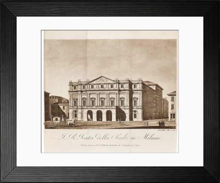 Framed Print : Teatro alla Scala di Milano, 1819. Creator: Castellini, Giuseppe (active End of 18th-Early 19th cen.) Framed Print : Teatro alla Scala di Milano, 1819. Creator: Castellini, Giuseppe (active End of 18th-Early 19th cen.)