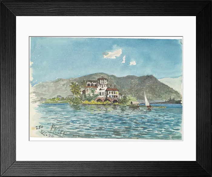 Framed Print : Untitled (Villa at Langensee), 1896. Creator: Klee, Paul (1879-1940)
