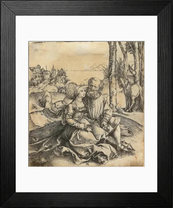 Framed Print : The offer of love (The ill-assorted couple), before 1496. Creator: Durer, Albrecht (1471-1528) Framed Print : The offer of love (The ill-assorted couple), before 1496. Creator: Durer, Albrecht (1471-1528)