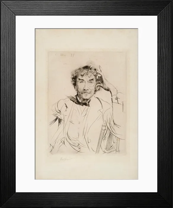 Framed Print : Portrait of the painter James Abbott McNeill Whistler (1834-1903), 1897. Creator: Helleu, Paul Cesar (1859-1927) Framed Print : Portrait of the painter James Abbott McNeill Whistler (1834-1903), 1897. Creator: Helleu, Paul Cesar (1859-1927)