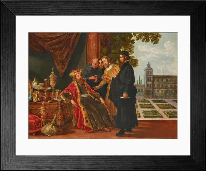 Framed Print : Croesus and Solon, First third of 17th century. Creator: Teniers, David, the Elder (1582-1649) Framed Print : Croesus and Solon, First third of 17th century. Creator: Teniers, David, the Elder (1582-1649)