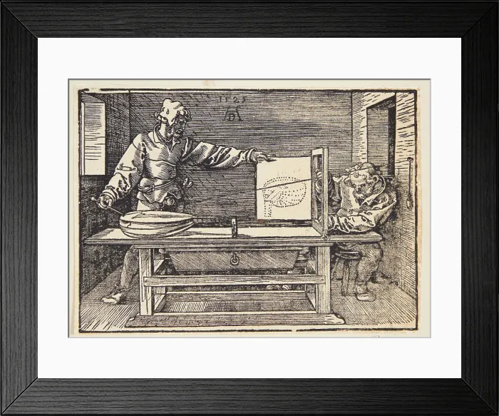 Framed Print : Man Drawing a Lute, 1525. Creator: Durer, Albrecht (1471-1528) Framed Print : Man Drawing a Lute, 1525. Creator: Durer, Albrecht (1471-1528)