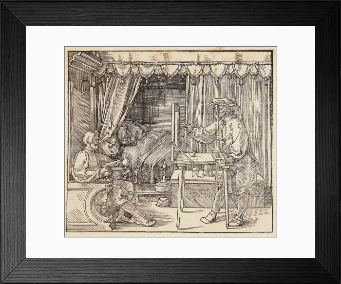 Framed Print : Artist Drawing a Portrait of a Man, 1525. Creator: Durer, Albrecht (1471-1528) Framed Print : Artist Drawing a Portrait of a Man, 1525. Creator: Durer, Albrecht (1471-1528)