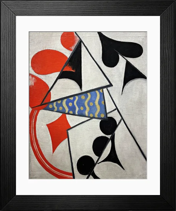 Framed Print : Four Aces. Simultaneous Representation, 1915. Creator: Rozanova, Olga Vladimirovna (1886-1918) Framed Print : Four Aces. Simultaneous Representation, 1915. Creator: Rozanova, Olga Vladimirovna (1886-1918)