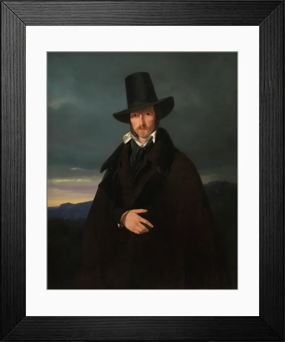 Framed Print : Portrait of the painter Wilhelm von Kaulbach, 1832. Creator: Bendz, Wilhelm (1804-1832) Framed Print : Portrait of the painter Wilhelm von Kaulbach, 1832. Creator: Bendz, Wilhelm (1804-1832)