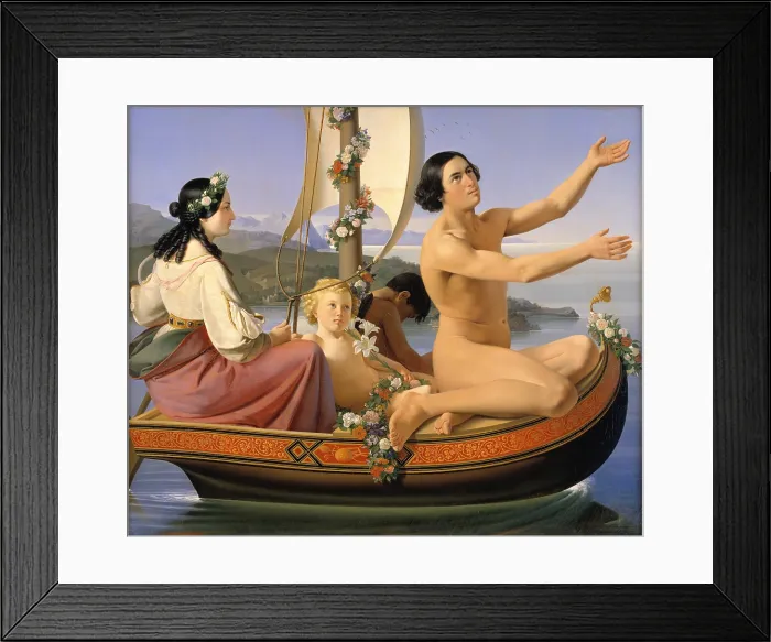 Framed Print : Youth. From the series The Four Ages of Man, 1840-1845. Creator: Blunck, Ditlev (Detlef) (1798-1854) Framed Print : Youth. From the series The Four Ages of Man, 1840-1845. Creator: Blunck, Ditlev (Detlef) (1798-1854)