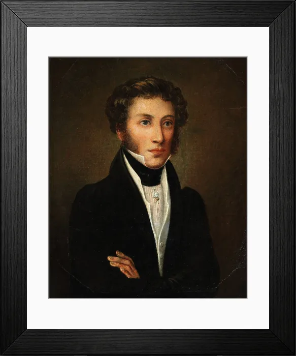 Framed Print : Portrait of the poet Alexander Sergeyevich Pushkin (1799-1837), c1845. Creator: Anonymous Framed Print : Portrait of the poet Alexander Sergeyevich Pushkin (1799-1837), c1845. Creator: Anonymous