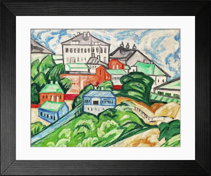 Framed Print : Cityscape, 1912. Creator: Rozanova, Olga Vladimirovna (1886-1918) Framed Print : Cityscape, 1912. Creator: Rozanova, Olga Vladimirovna (1886-1918)