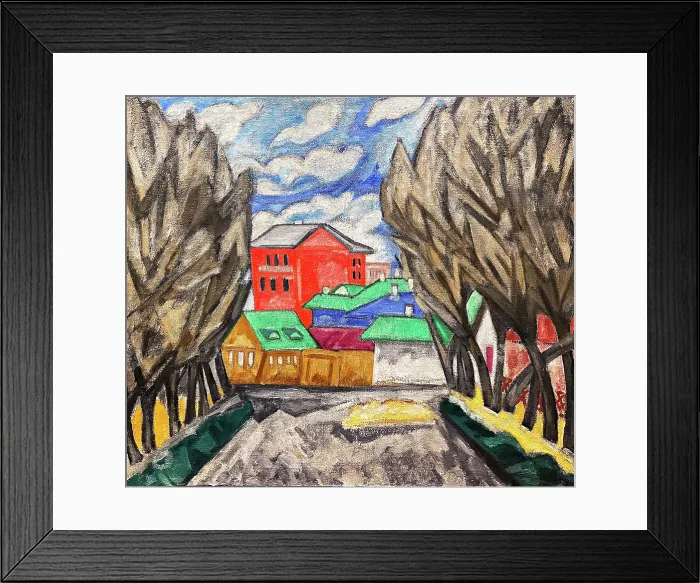 Framed Print : Red House, 1910. Creator: Rozanova, Olga Vladimirovna (1886-1918) Framed Print : Red House, 1910. Creator: Rozanova, Olga Vladimirovna (1886-1918)