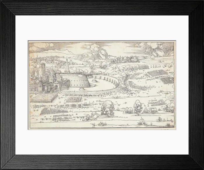 Framed Print : The siege of a castle, 1527. Creator: Durer, Albrecht (1471-1528) Framed Print : The siege of a castle, 1527. Creator: Durer, Albrecht (1471-1528)
