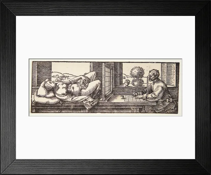 Framed Print : Draughtsman Drawing a Reclining Nude, 1525. Creator: Durer, Albrecht (1471-1528) Framed Print : Draughtsman Drawing a Reclining Nude, 1525. Creator: Durer, Albrecht (1471-1528)