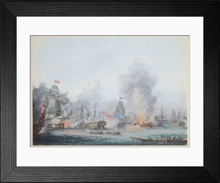 Framed Print : The Battle of Copenhagen on 2 April 1801, 1801. Creator: Boberg, Gustaf (active End of 18th-Early 19th cen.) Framed Print : The Battle of Copenhagen on 2 April 1801, 1801. Creator: Boberg, Gustaf (active End of 18th-Early 19th cen.)