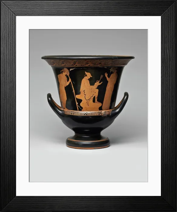 Framed Print : Red-figure krater with Hermes, Dionysus and Nymphs, 460-450 BC. Creator: Master of Villa Julia (active 460 BC-450 BC) Framed Print : Red-figure krater with Hermes, Dionysus and Nymphs, 460-450 BC. Creator: Master of Villa Julia (active 460 BC-450 BC)