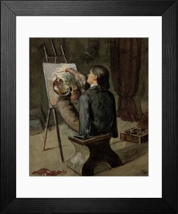 Framed Print : A painter born without arms who paints with his feet. Creator: Unknown Framed Print : A painter born without arms who paints with his feet. Creator: Unknown