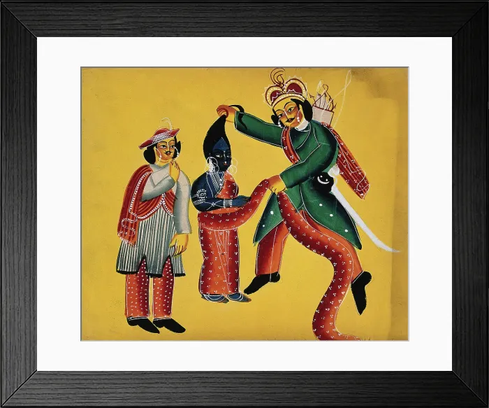 Framed Print : Two Europeans undress an Indian deity, c1890. Creator: Unknown Framed Print : Two Europeans undress an Indian deity, c1890. Creator: Unknown