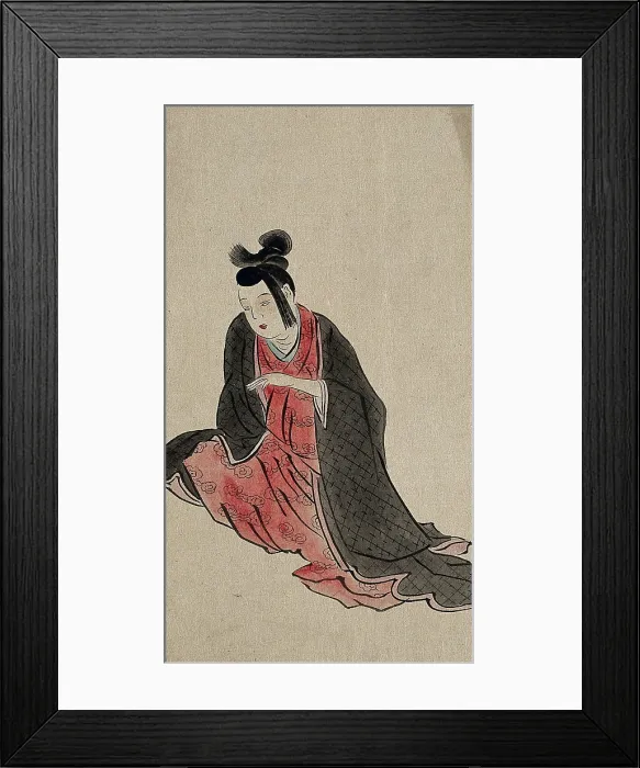 Framed Print : A Japanese woman seated, between 1800 and 1899. Creator: Unknown Framed Print : A Japanese woman seated, between 1800 and 1899. Creator: Unknown