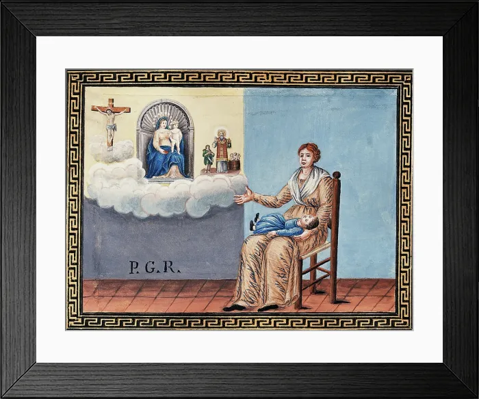 Framed Print : A woman appealing to Christ, to Sansovino's Virgin and Child and to Saint... early 19th century. Creator: Unknown. A woman appealing to Christ, to Sansovino's Virgin and Child and to Saint... early 19th century. Creator: Unknown Framed Print : A woman appealing to Christ, to Sansovino's Virgin and Child and to Saint... early 19th century. Creator: Unknown. A woman appealing to Christ, to Sansovino's Virgin and Child and to Saint... early 19th century. Creator: Unknown