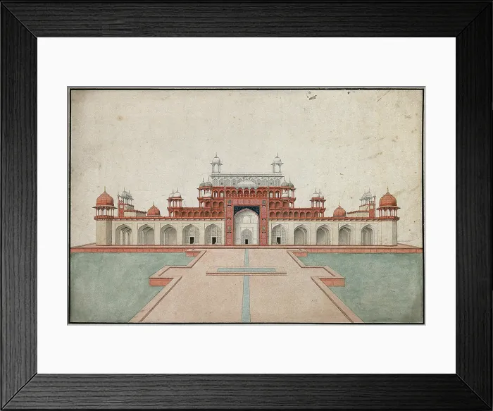 Framed Print : Sikandra, near Agra, Uttar Pradesh: mausoleum of the Emperor Akbar, (between 1800 and 1899?). Creator: Unknown Framed Print : Sikandra, near Agra, Uttar Pradesh: mausoleum of the Emperor Akbar, (between 1800 and 1899?). Creator: Unknown