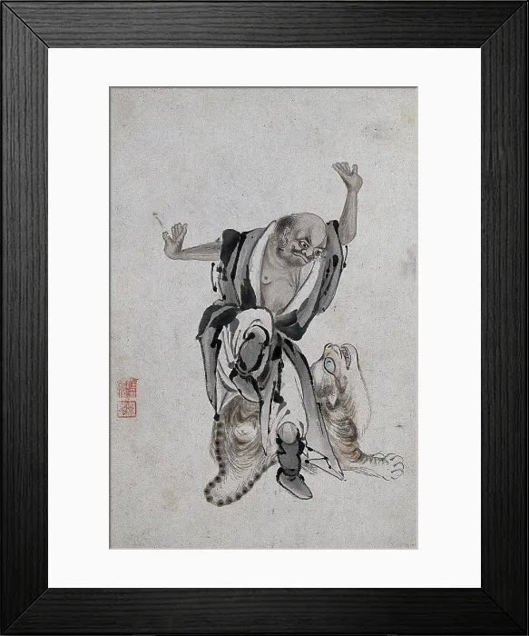 Framed Print : A Chinese man with a giant cat, (between 1800 and 1899?). Creator: Unknown Framed Print : A Chinese man with a giant cat, (between 1800 and 1899?). Creator: Unknown