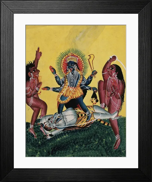 Framed Print : Kali dancing on Siva, c1890. Creator: Unknown Framed Print : Kali dancing on Siva, c1890. Creator: Unknown