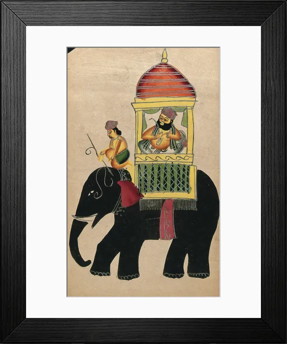 Framed Print : Raja on a black elephant, c1890. Creator: Unknown Framed Print : Raja on a black elephant, c1890. Creator: Unknown