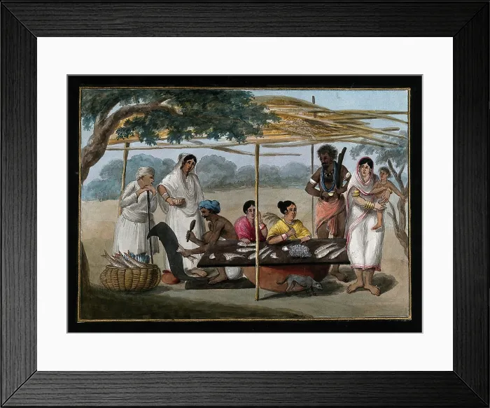 Framed Print : India: a fishmonger's stall, (between 1800 and 1899?). Creator: Unknown. India: a fishmonger's stall, (between 1800 and 1899?). Creator: Unknown Framed Print : India: a fishmonger's stall, (between 1800 and 1899?). Creator: Unknown. India: a fishmonger's stall, (between 1800 and 1899?). Creator: Unknown