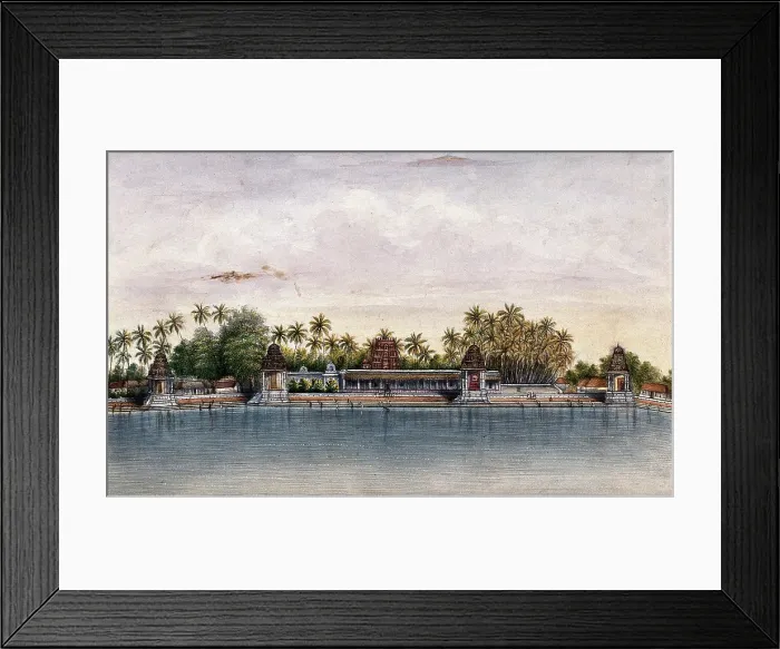 Framed Print : Combaconum: the holy tank at the Shiva temple in Combaconum, east end view, (between 1800 and 1899?) Creator: Unknown Framed Print : Combaconum: the holy tank at the Shiva temple in Combaconum, east end view, (between 1800 and 1899?) Creator: Unknown