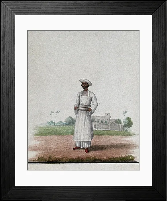 Framed Print : A servant carrying a serving dish, (between 1800 and 1899?). Creator: Unknown Framed Print : A servant carrying a serving dish, (between 1800 and 1899?). Creator: Unknown