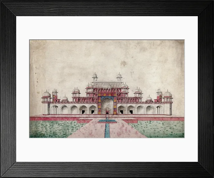 Framed Print : Sikandra, near Agra, Uttar Pradesh: mausoleum of the Emperor Akbar, (between 1800 and 1899?). Creator: Unknown Framed Print : Sikandra, near Agra, Uttar Pradesh: mausoleum of the Emperor Akbar, (between 1800 and 1899?). Creator: Unknown