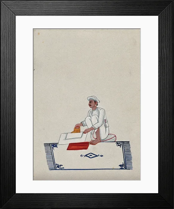 Framed Print : A servant ironing clothes, (between 1800 and 1899?). Creator: Unknown Framed Print : A servant ironing clothes, (between 1800 and 1899?). Creator: Unknown