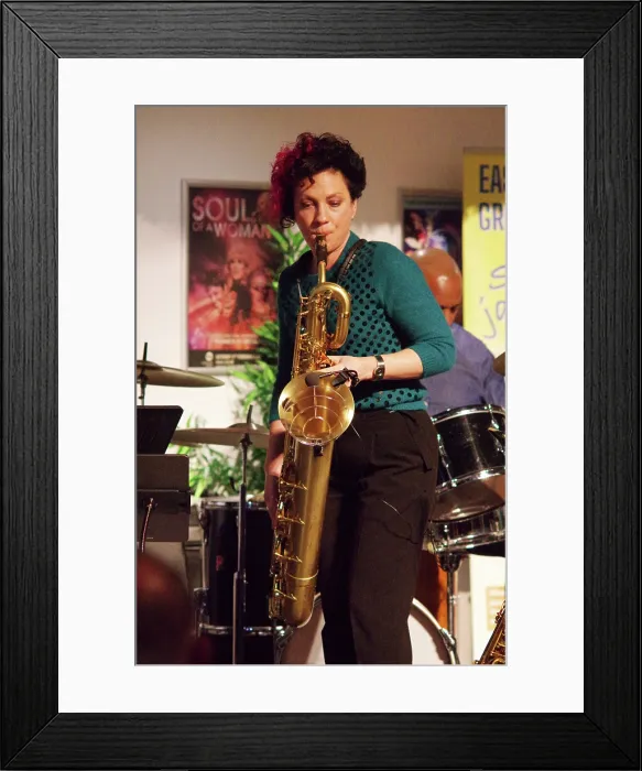 Framed Print : Hannah Horton, Hannah Horton Quartet, East Grinstead Jazz Club, West Suusex, Jan 2025. Creator: Brian O'Connor. Hannah Horton, Hannah Horton Quartet, East Grinstead Jazz Club, West Suusex, Jan 2025. Creator: Brian O'Connor