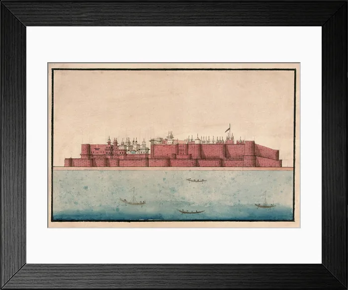 Framed Print : The back view of a large palace or mahal, (between 1800 and 1899?). Creator: Unknown Framed Print : The back view of a large palace or mahal, (between 1800 and 1899?). Creator: Unknown