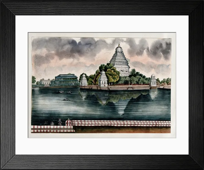 Framed Print : Madurai: a view of the tank and the Judge's house, (between 1800 and 1899?). Creator: Unknown. Madurai: a view of the tank and the Judge's house, (between 1800 and 1899?). Creator: Unknown Framed Print : Madurai: a view of the tank and the Judge's house, (between 1800 and 1899?). Creator: Unknown. Madurai: a view of the tank and the Judge's house, (between 1800 and 1899?). Creator: Unknown