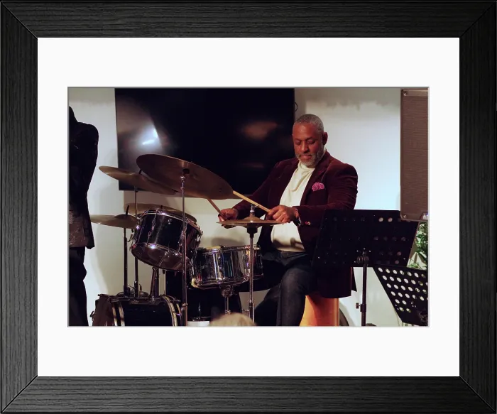 Framed Print : Vince Dunn, Paul Higgs Quartet, East Grinstead Jazz Club, Chequer Mead Theatre, West Sussex, 2025. Creator: Brian O'Connor. Vince Dunn, Paul Higgs Quartet, East Grinstead Jazz Club, Chequer Mead Theatre, West Sussex, 2025 Framed Print : Vince Dunn, Paul Higgs Quartet, East Grinstead Jazz Club, Chequer Mead Theatre, West Sussex, 2025. Creator: Brian O'Connor. Vince Dunn, Paul Higgs Quartet, East Grinstead Jazz Club, Chequer Mead Theatre, West Sussex, 2025