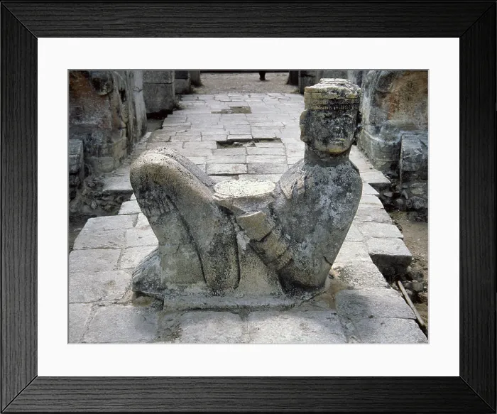 Framed Print : Enrance with Chac Mool sacrifical stone, Temple of Warrior, Chichen Itza, Mayan, 900-1200 (1998). Creator: Unknown Framed Print : Enrance with Chac Mool sacrifical stone, Temple of Warrior, Chichen Itza, Mayan, 900-1200 (1998). Creator: Unknown