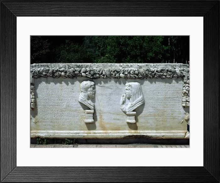 Framed Print : Roman sarcophagus with the busts of two spouses, Aphrodisias, Anatolia, Turkey, 1999. Creator: Unknown Framed Print : Roman sarcophagus with the busts of two spouses, Aphrodisias, Anatolia, Turkey, 1999. Creator: Unknown