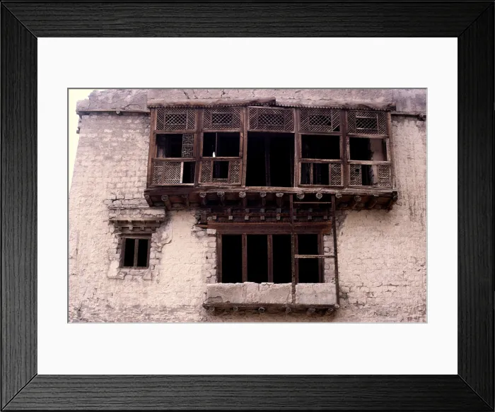 Framed Print : Timber windows, Ladakh, India, 1988. Creator: Amanda Waite Framed Print : Timber windows, Ladakh, India, 1988. Creator: Amanda Waite